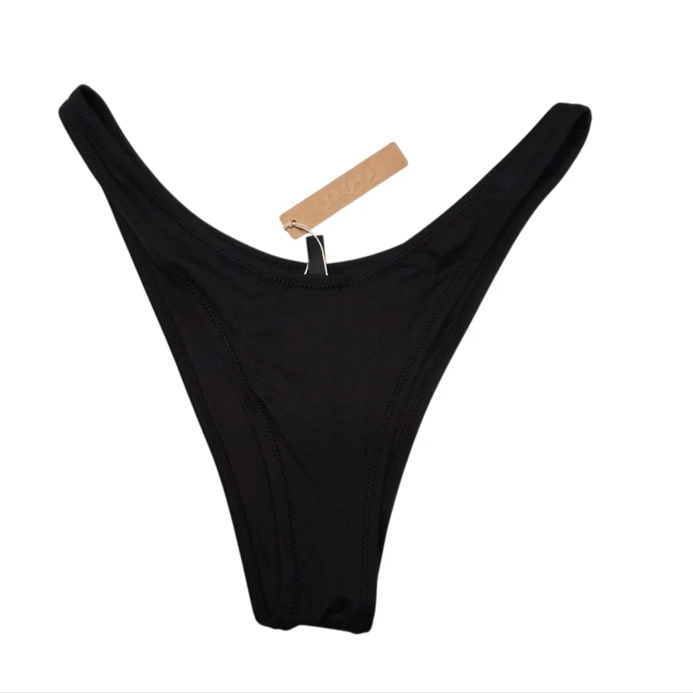 SKIMS Swim Cheeky Tanga Bottom Panty Swimsuit Onyx Black Large NWT